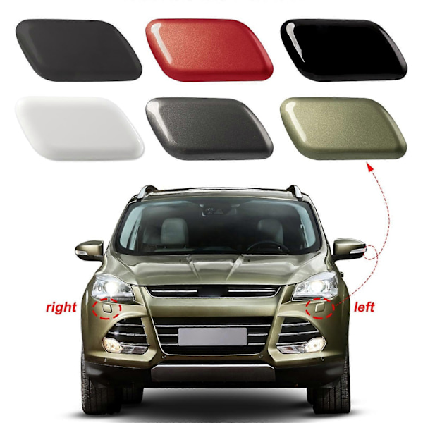 Fordeksel for frontfangeren, lyktvaskerdeksel, lyktvaskerdyse for Ford Escape Kuga tilbehør 2013 2014 2015 2016 - Perfekt Grey Left Side