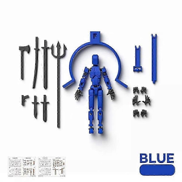Dummy13 Magnetisk Actionfigur Set, 3D Magnetisk Actionfigur Set - Perfekt Blue Black with Magnet