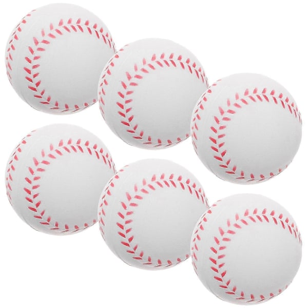 6 stk. Fargede Øvelsesballer Trenings Softballs PU Treningsbaseball for Utendørs-Perfekt