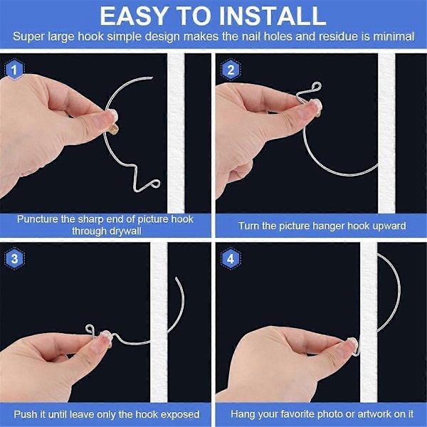 30 st Monkey Hooks Super Hooks Rostfria Monkey Hooks Bildhängare Väggfästen utan Spik Väggkrokar-Perfekt