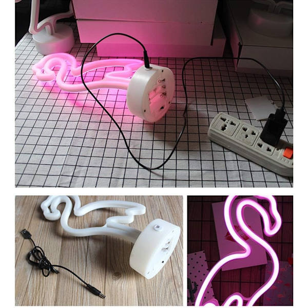 LED neonlysskilt Vægskilt Natlys USB/batteridrevet - Perfet