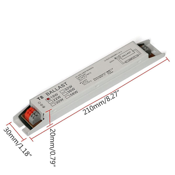 Universal T8 Elektronisk Forkobling 1x 18w/1x 58w Fluorescerende Lampe Forkoblingsadapter-Perfet A