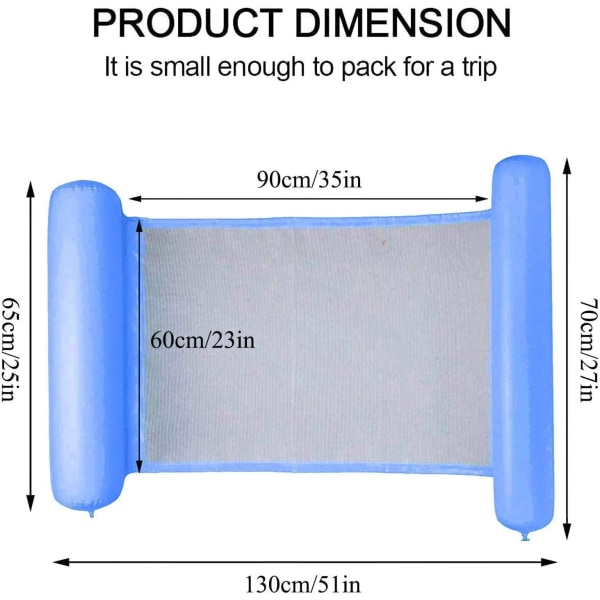 Oppblåsbar vannhengekøye, vannhengekøye flytende seng, svømmebasseng - Perfet