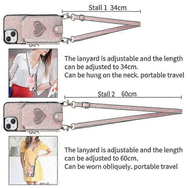 Kompatibel med Iphone 15 Plus Mobiltelefon Deksel - PU Lær Cover - Perfekt Pink