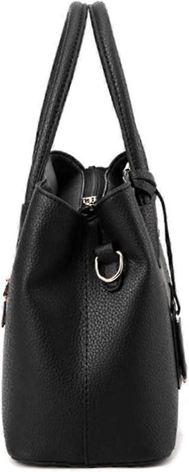 Damehåndtasker, skuldertasker, fashionable retro PU-læderhåndtasker, nye designs, sort
