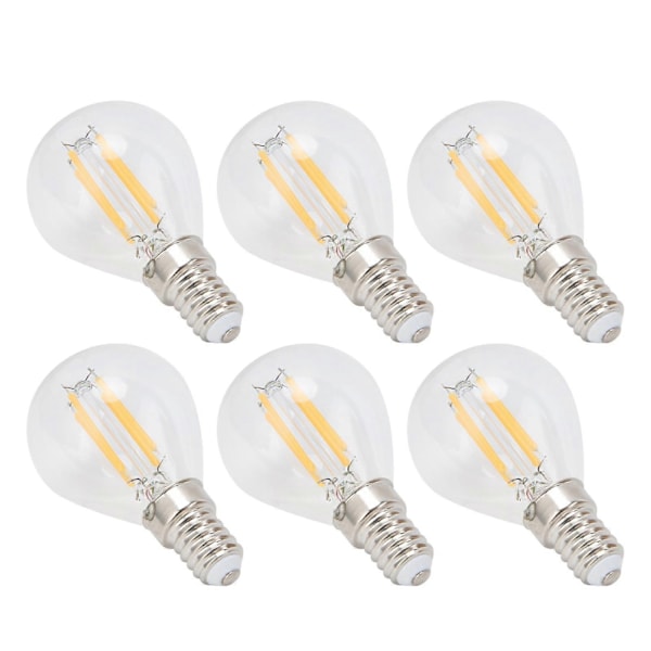 6 KPL E12 LED Globe -lamput 4W G45 Vintage Filamenttilamppu Kirkas lasilamppu Lämmin valo Kodin sisustus 110V - Täydellinen