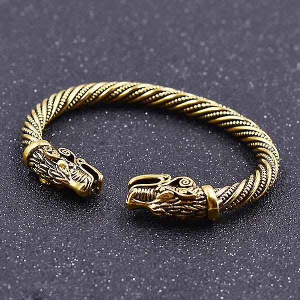 Mænd Wolf Head Armbånd Viking Smykker Modetilbehør Guld/sølvbelagt Viking Armbånd Herre Armbånd Manchet - Perfet