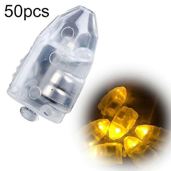 10/50 kpl Kirkkaita Ilmapallo LED-Valoja Välkkyviä Valoja Syntymäpäiväjuhliin Koristeluun - Täydellinen Yellow 50pcs