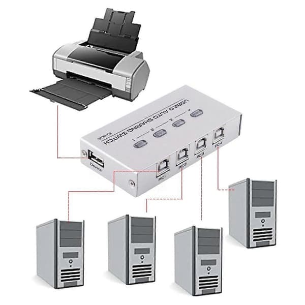 4 Port USB2.0 Delings Manuel Switch Box Hub Del USB-enhed til Printer 4UA Fire Port Switching-Perfet