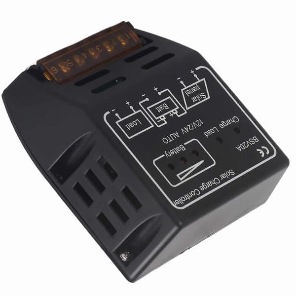 Solar Laddningsregulator Svart med Överladdnings- och Överurladdningsskydd BSV20A 12V/24V-Perfekt