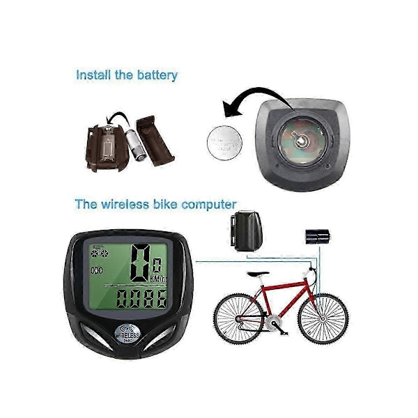 Trådløs vandtæt cykelcomputer med magnetsensor, digitalt speedometer og multifunktionel Bicy-Perfet