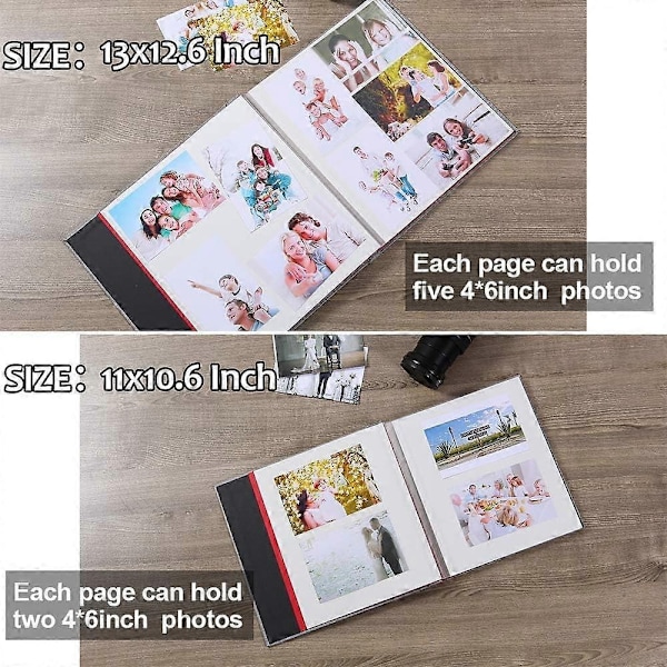 Stort selvklæbende fotoalbum 33 x 32 cm magnetisk scrapbogsalbum 40 sider magnetiske dobbeltsidede sider stof (blå) - Perfekt