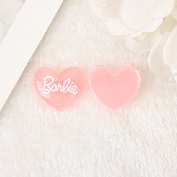 5 kpl Heart Barbie DIY Resin Patch Tarvikkeet Phone case Hairpi - Perfet Red