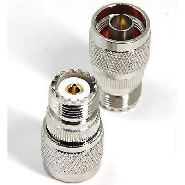2-pak N Type Han til UHF Hun SO239 Adapter - Perfekt