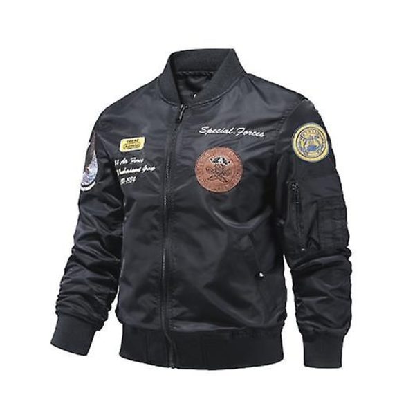 Ny Ankomst Mænds Flyvejakke Vinter Bomberjakke Ungdomsmode Stor Størrelse Baseball Uniform til Kvinder-Perfet Black 4XL