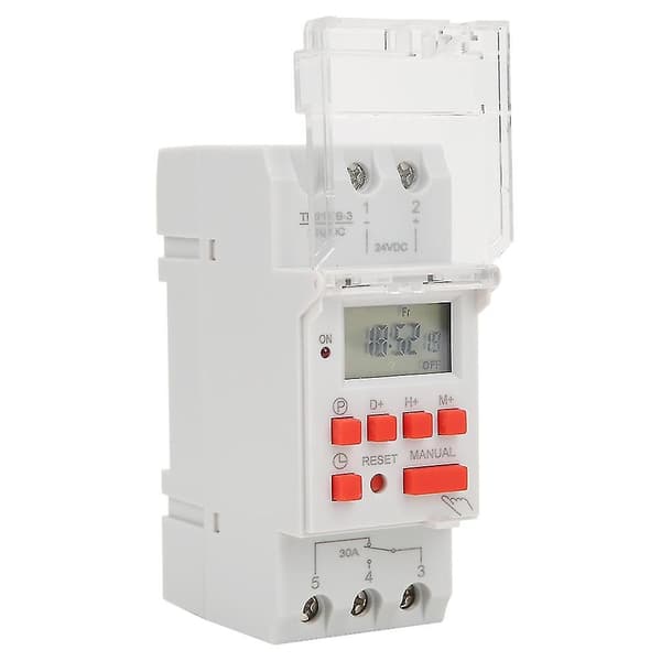 Tidsbryter, DC 24V 30A Ukentlig 12/24 timer Tidsbryter LCD På Av Kontroll Programmerbart Tidsrelé-Perfet