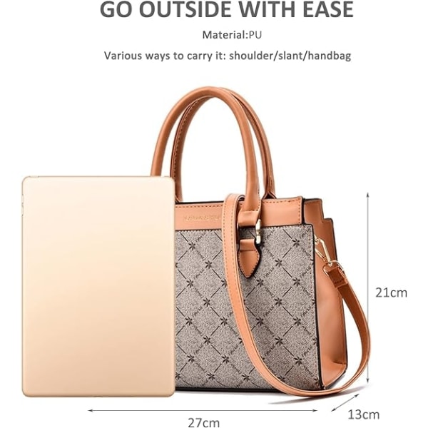 Käsilaukku Naisten Designer Top Handle Bag Crossbody Bag (harmaa) - Perfet