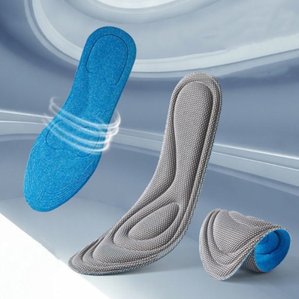 2 stk Foot Master Memory Foam Ortopædiske indlægssåler til sko - Perfet Blue 44-46