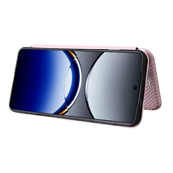 til Oppo Find X8 Pro 5G Etui Kulfibertekstur Stødsikkert PU Læder Telefoncover - Rosaguld-Perfekt Rose Gold