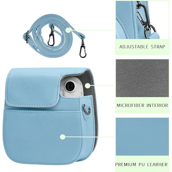 Etui kompatibelt med Instax Mini 11, Blå - Perfekt