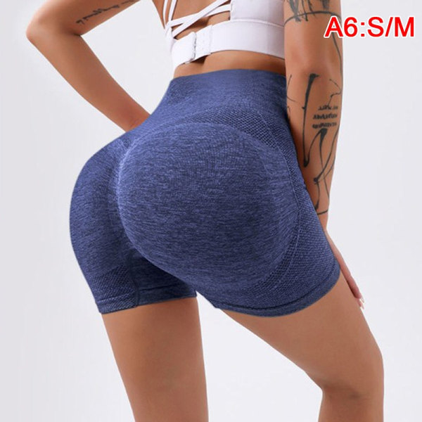 Sexy Booty Push Up Sport Yoga Shorts Dame Fitness Spandex Seam - Perfet Blue S/M
