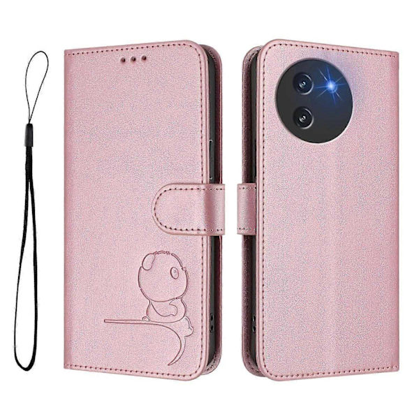 Panda RFID PU Telefonfodral Kompatibelt med Doogee Note 59 / Note 59 Pro-Perfet Pink