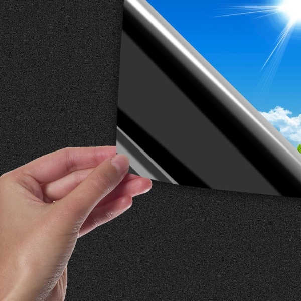 Fönsterfilm för mörkläggning / integritetsskydd PVC Svart 200x30 cm - Perfet