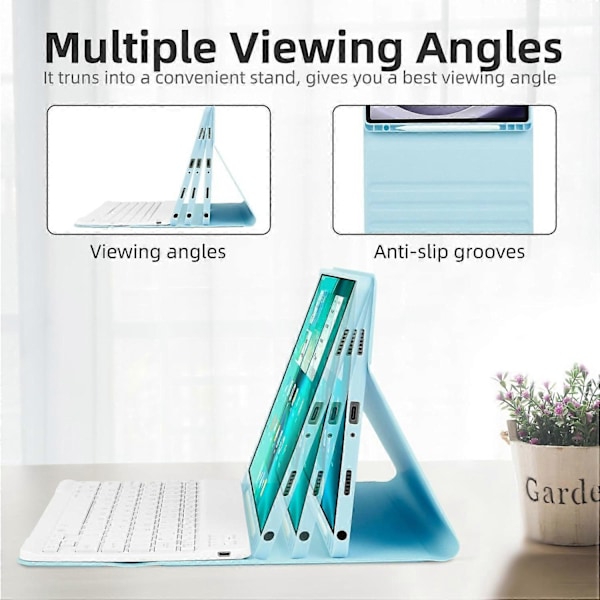 Yhteensopiva Samsung Galaxy Tab A9+ Nahkakotelo irrotettavalla RGB-taustavalaistulla näppäimistöllä - Perfet Style A