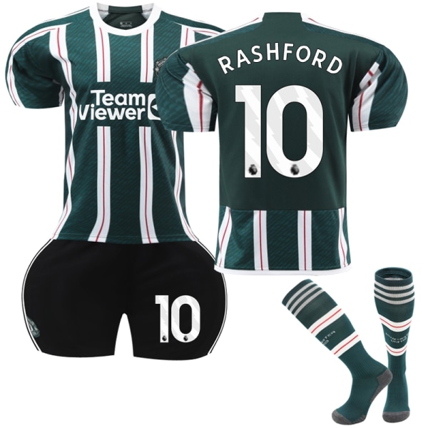 2023/24 Manchester United Borte #10 Rashford fotballskjorte – perfekt 24(140-145CM)