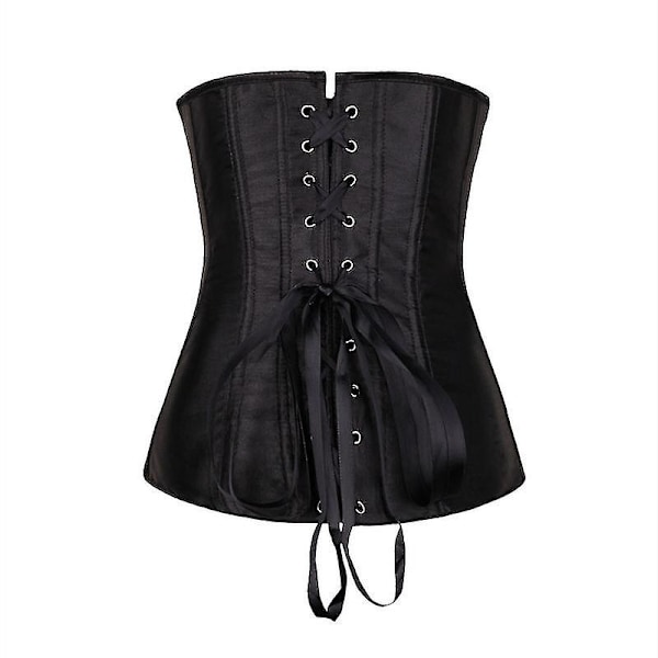 Mimigo Kvinners Bustier Korsett Topp Sexy Lingerisett Svart Satin Midje Cincher-Perfet BLACK 5XL