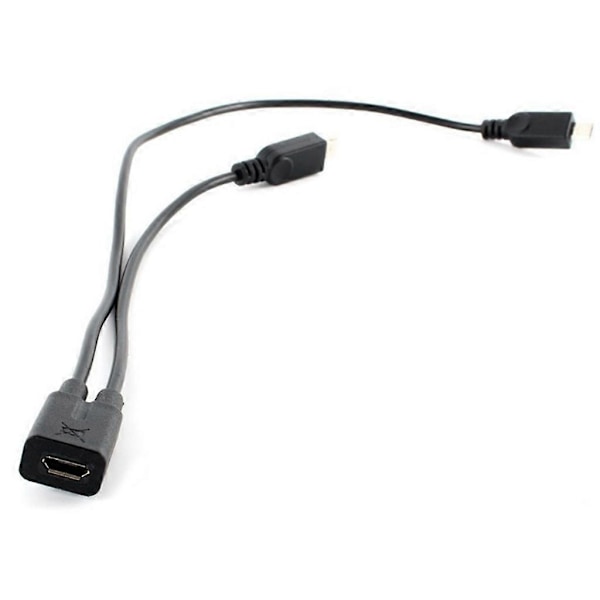 Micro USB Hun 1 til 2 Micro USB Han Splitter Forlænger Ladekabel Ledning til Opladning & Dataoverførsel USB Tilbehør-Perfet