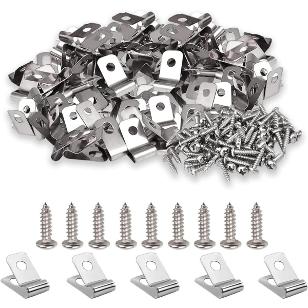 100 stk. rustfrit stål hegns wire clips Husdyr hegn clips- Perfet