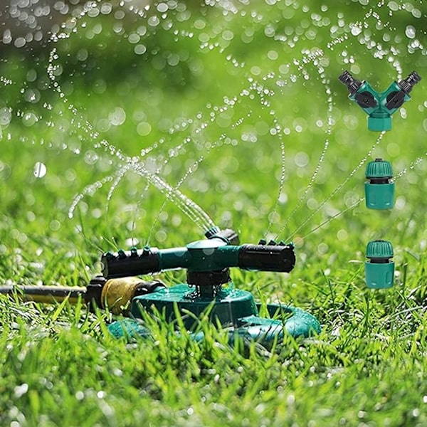 Hageplensprinkler, 360° 3-arms svingbar hagevanning - Perfet