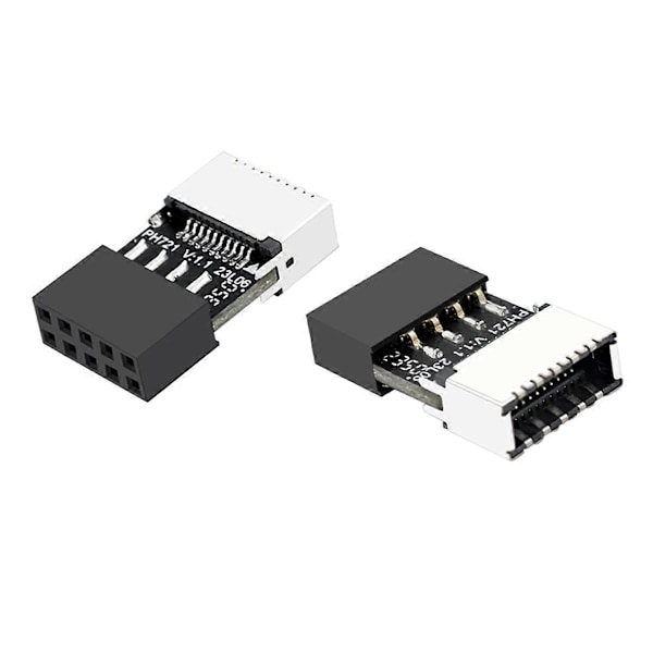 2 kpl Emolevyn USB 2.0 9-nastainen - Type-E 20-nastainen liitinadapteri - Perfet
