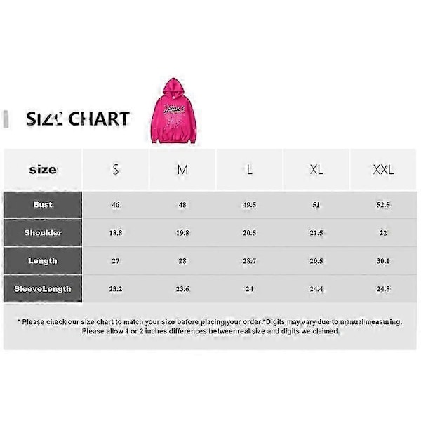 Spider Web Grafik Hoodie, Bomulds Pullover Sweatshirt til Mænd og Kvinder - Perfekt Pink M