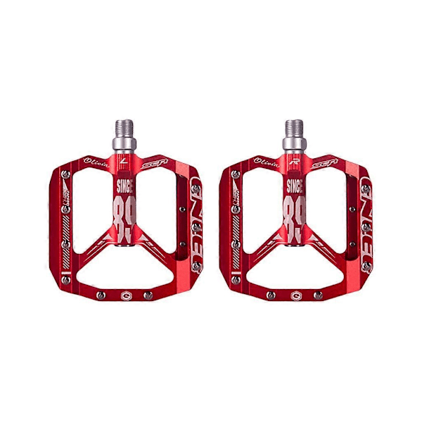 MYZRH MTB BMX Bicycle Pedal Ultralight Aluminium Alloy Pedals DU Bearing 1Pair-Perfet Red