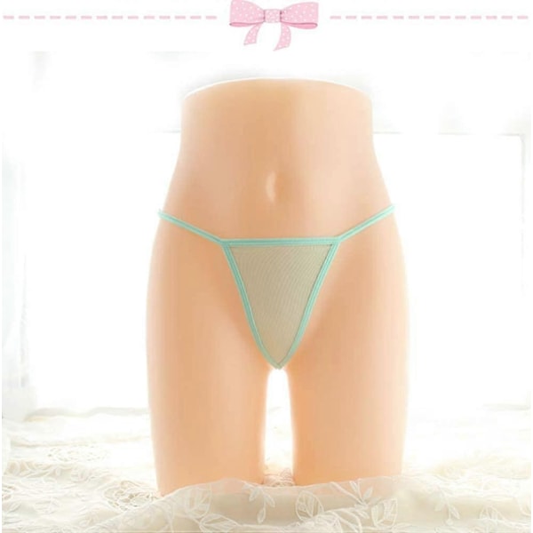 Kaise Sexiga Trosor för Kvinnor Söt Kaninsvans G-String Pälsboll Bikini T-Back Cosplay Underkläder Party Kostym Gåva-Perfekt Mint Green