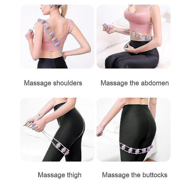 Håndlavede massagerullereb, selvmassageværktøj til muskelsmerter i hele kroppen, bærbar håndholdt rulle til ryg - Perfet
