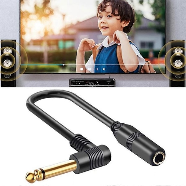 1/4'' TRS 6.35mm Han til 6.35mm Hun Stereo Kabel til Guitarforstærker - Perfekt Mono 5m