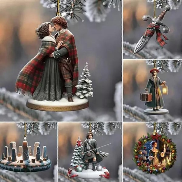Nytt Juletrepynt, Outlander Dekorasjon Hjem Collage Festlig 8cm - Perfekt 1 set 6pcs