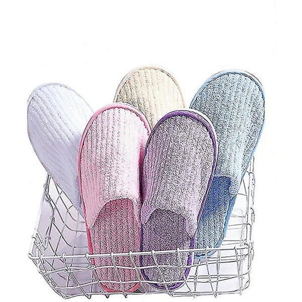 6 par spa-tøfler Gjestetøfler Hotelltøfler engangs - Perfet six color（each color 1 pair)