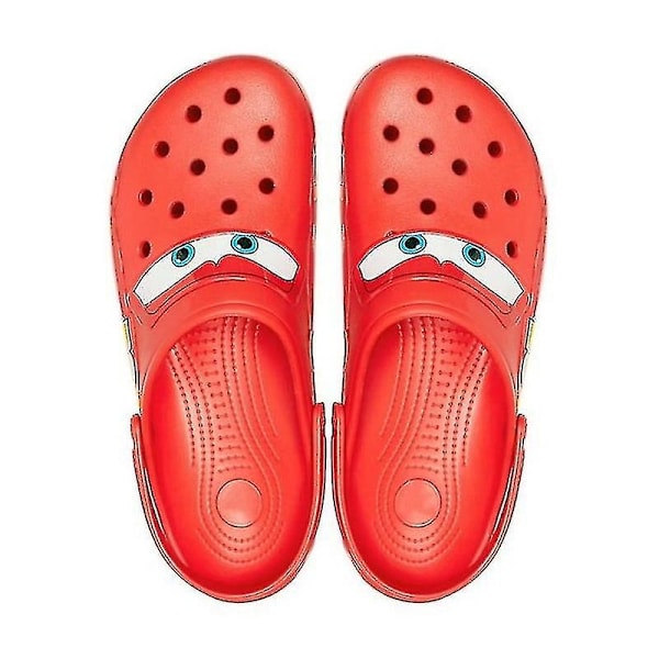 UNISEX Crocs Classic Clogs Lightning McQueen Auto Reiän Kengät Tossut 100% Uusi-Täydellinen red 38