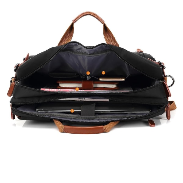 17,3 tommer konvertibel rygsæk Laptoptaske Briefcase Sort - Perfet