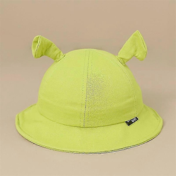 Unisex Shrek-hatt för barn, flickor, pojkar, Halloween-hatt, bomulls-bucket-hatt, grön festlig rolig dödskalle-hatt, bucket-hatt - perfekt F(45-48cm)