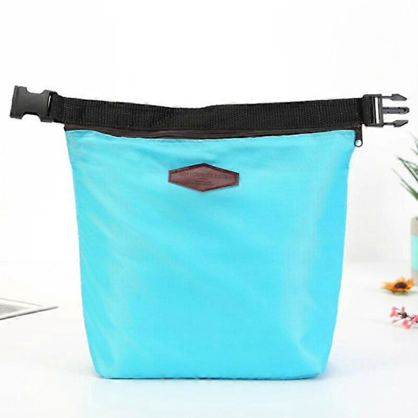 Isolerad Lunchväska Nylon Vattentät Lunchlådor Tote Matpåsar Termisk Kylare Picknick Mat-Perfekt blue