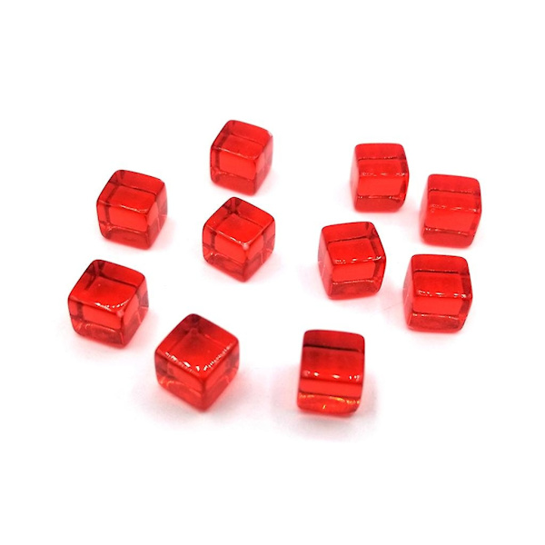 200 st 6-sidiga 8mm klara tärningar DIY pedagogiska tärningar gravyr akryl blanka tärningar D6 tärningar fest familj brädspel tärningar-Perfekt Red