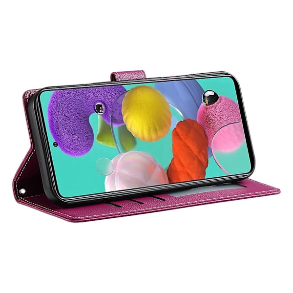Yhteensopiva Samsung Galaxy A24 4G (162.1 x 77.6 x 8.3mm) Kotelo Nahkainen Lukko Lompakko Jalusta Puhelinkotelo - Perfet Rose