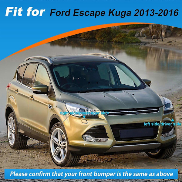 Frontstötfångare Strålkastare Tvätthuvud Strålkastare Munstycke Skydd För Ford Escape Kuga Tillbehör 2013 2014 2015 2016 - Perfekt Grey Right Side