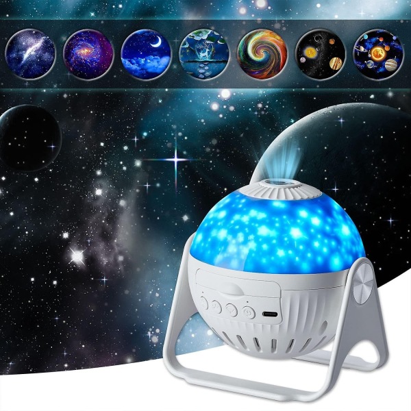 Galaxy Projector-star Projektor-360 graders automatisk rotationstid - Perfet