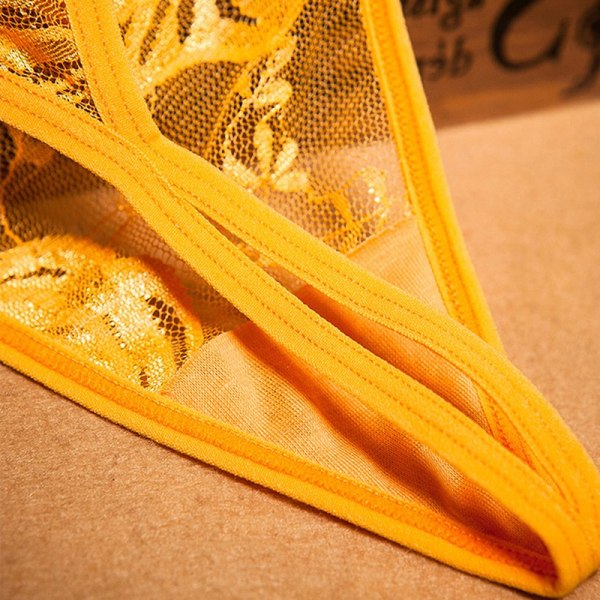 Sexy geometrisk metall G-streng thongs for kvinner T-rygg Undertøy Pan - Perfet Yellow